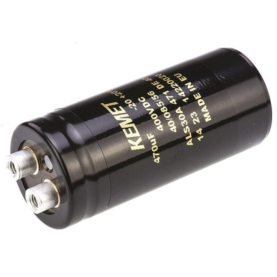 KEMET 470μF Aluminium Electrolytic Capacitor 400V dc, Screw Terminal - ALS30A471DE400