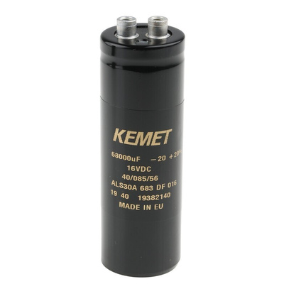 KEMET 68000μF Aluminium Electrolytic Capacitor 16V dc, Screw Terminal - ALS30A683DF016