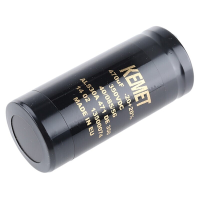 KEMET 470μF Aluminium Electrolytic Capacitor 350V dc, Screw Terminal - ALS30A471DE350