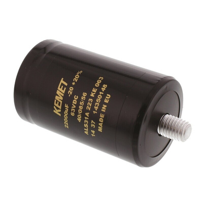 KEMET 22000μF Aluminium Electrolytic Capacitor 63V dc, Screw Terminal - ALS31A223KE063