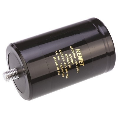 KEMET 47000μF Aluminium Electrolytic Capacitor 63V dc, Screw Terminal - ALS31A473MF063