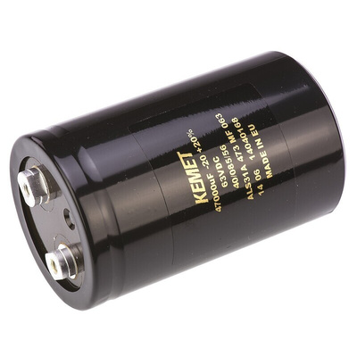 KEMET 47000μF Aluminium Electrolytic Capacitor 63V dc, Screw Terminal - ALS31A473MF063