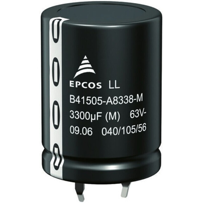 EPCOS 330μF Aluminium Electrolytic Capacitor 450V dc, Snap-In - B43505A5337M