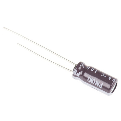 Nichicon 10μF Aluminium Electrolytic Capacitor 63V dc, Radial, Through Hole - UPM1J100MDD