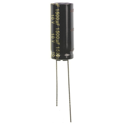 Panasonic 1500μF Aluminium Electrolytic Capacitor 10V dc, Radial, Through Hole - EEUFM1A152L