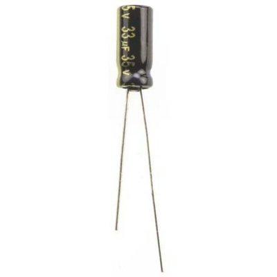 Panasonic 33μF Aluminium Electrolytic Capacitor 35V dc, Radial, Through Hole - EEUFM1V330