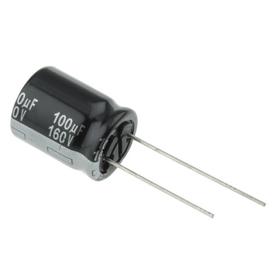 Panasonic 100μF Aluminium Electrolytic Capacitor 160V dc, Radial, Through Hole - EEUED2C101S