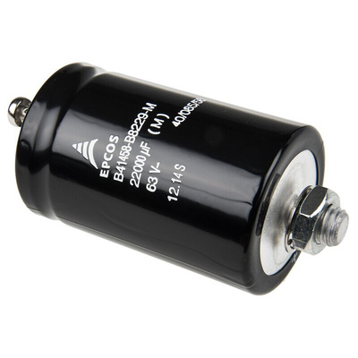 EPCOS 22000μF Aluminium Electrolytic Capacitor 63V dc, Stud Mount - B41458B8229M000