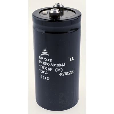 EPCOS 10000μF Aluminium Electrolytic Capacitor 100V dc, Screw Terminal - B41560A9109M