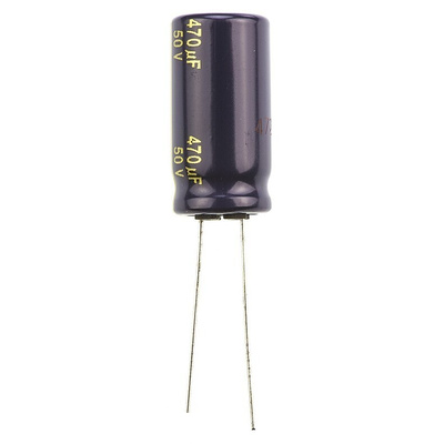 Panasonic 470μF Aluminium Electrolytic Capacitor 50V dc, Radial, Through Hole - EEUFC1H471B
