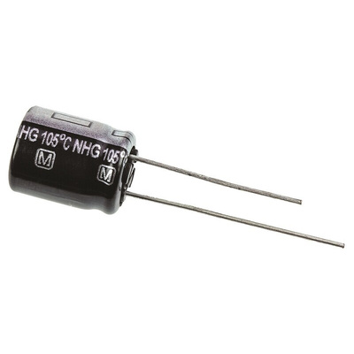 Panasonic 100μF Aluminium Electrolytic Capacitor 63V dc, Radial, Through Hole - ECA1JHG101