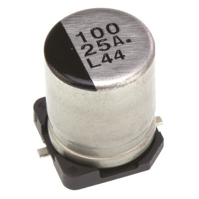 Panasonic 100μF Aluminium Electrolytic Capacitor 25V dc, Surface Mount - EEE1EA101P