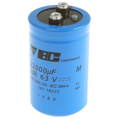 Vishay 22000μF Aluminium Electrolytic Capacitor 63V dc, Screw Terminal - MAL210118223E3