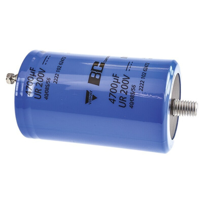 Vishay 4700μF Aluminium Electrolytic Capacitor 200V dc, Screw Terminal - MAL210262472E3