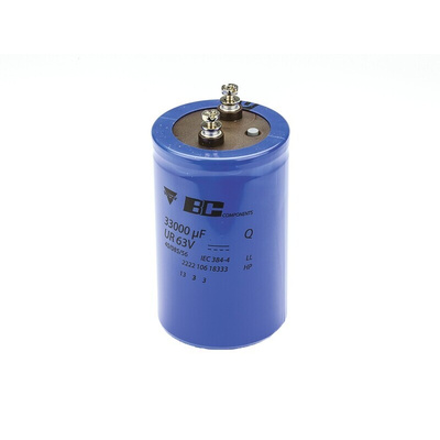 Vishay 33000μF Aluminium Electrolytic Capacitor 63V dc, Screw Terminal - MAL210618333E3