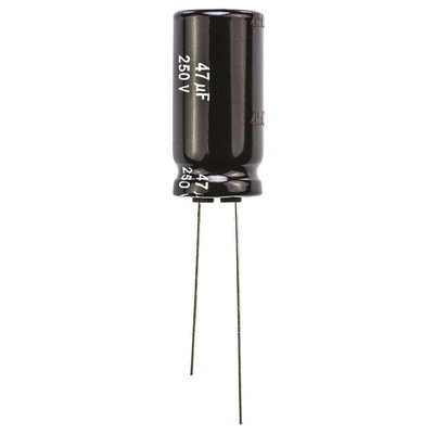 Panasonic 47μF Aluminium Electrolytic Capacitor 250V dc, Radial, Through Hole - EEUEE2E470