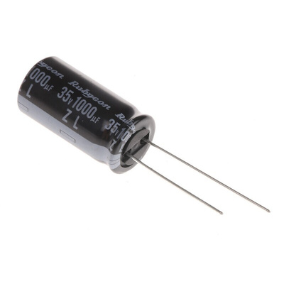 Rubycon 1000μF Aluminium Electrolytic Capacitor 35V dc, Radial, Through Hole - 35ZL1000MEFC12.5X25