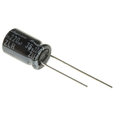 Rubycon 220μF Aluminium Electrolytic Capacitor 35V dc, Radial, Through Hole - 35ZLH220MEFC8X11.5