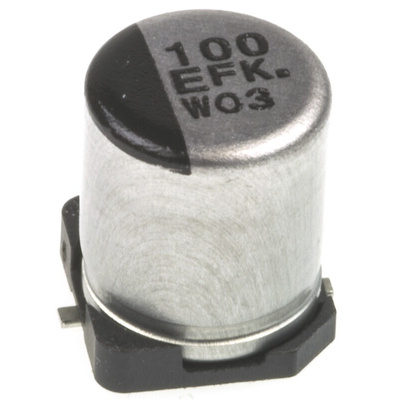 Panasonic 100μF Aluminium Electrolytic Capacitor 25V dc, Surface Mount - EEEFK1E101XP