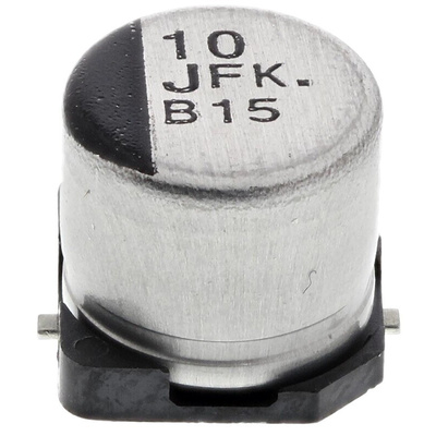 Panasonic 10μF Aluminium Electrolytic Capacitor 63V dc, Surface Mount - EEEFK1J100P