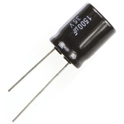 Panasonic 1500μF Aluminium Electrolytic Capacitor 35V dc, Radial, Through Hole - EEUFR1V152S