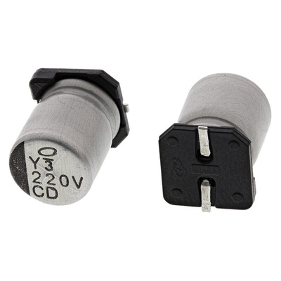 Nichicon 220μF Aluminium Electrolytic Capacitor 35V dc, Surface Mount - UCD1V221MNL1GS