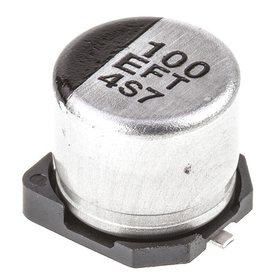 Panasonic 100μF Aluminium Electrolytic Capacitor 25V dc, Surface Mount - EEEFT1E101AP