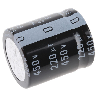 Nichicon 220μF Aluminium Electrolytic Capacitor 450V dc, Snap-In - LGU2W221MELB