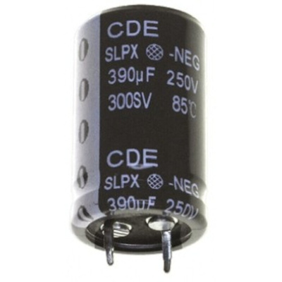 Cornell-Dubilier 330μF Aluminium Electrolytic Capacitor 250V dc, Snap-In - SLPX331M250A3P3