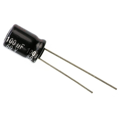 Panasonic 100μF Aluminium Electrolytic Capacitor 50V dc, Radial, Through Hole - EEUEB1H101S
