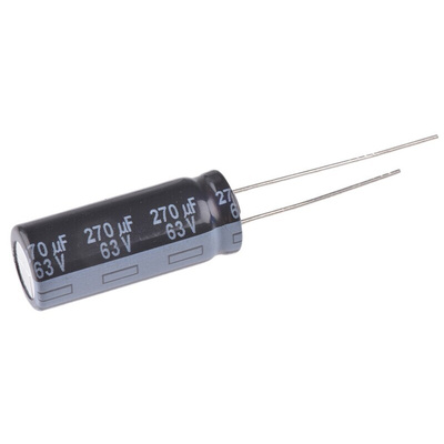 Panasonic 270μF Aluminium Electrolytic Capacitor 63V dc, Radial, Through Hole - EEUFR1J271L