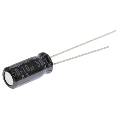 Rubycon 10μF Aluminium Electrolytic Capacitor 50V dc, Radial, Through Hole - 50PK10MEFC5X11