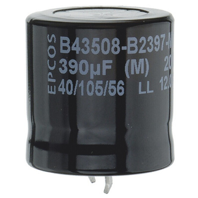 EPCOS 680μF Aluminium Electrolytic Capacitor 450V dc, Snap-In - B43508A5687M000