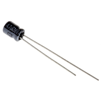 Panasonic 4.7μF Aluminium Electrolytic Capacitor 35V dc, Radial, Through Hole - ECEA1VKS4R7