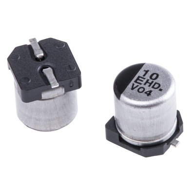 Panasonic 10μF Aluminium Electrolytic Capacitor 25V dc, Surface Mount - EEEHD1E100AR