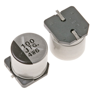 Panasonic 100μF Aluminium Electrolytic Capacitor 63V dc, Surface Mount - EEETG1J101UP
