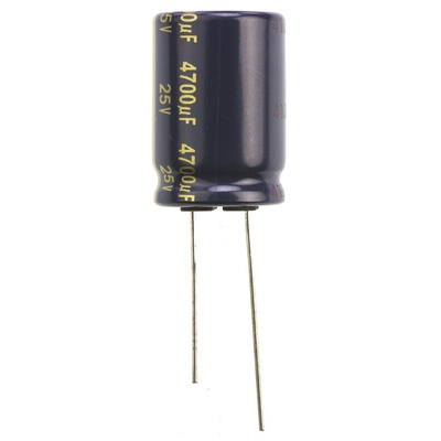 Panasonic 4700μF Aluminium Electrolytic Capacitor 25V dc, Radial, Through Hole - EEUFK1E472S