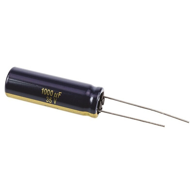Panasonic 1000μF Aluminium Electrolytic Capacitor 35V dc, Radial, Through Hole - EEUFK1V102L