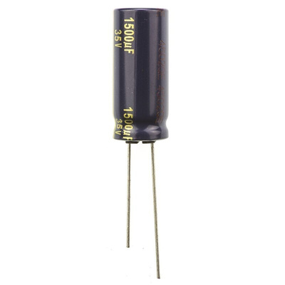 Panasonic 1500μF Aluminium Electrolytic Capacitor 35V dc, Radial, Through Hole - EEUFK1V152L