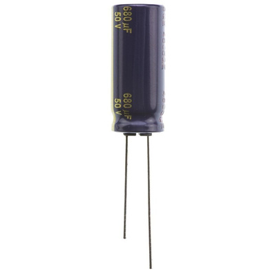 Panasonic 680μF Aluminium Electrolytic Capacitor 50V dc, Radial, Through Hole - EEUFC1H681L