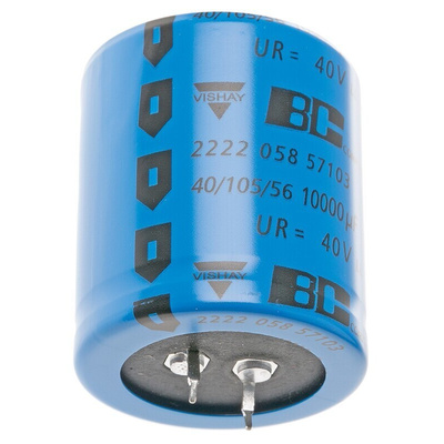 Vishay 10000μF Aluminium Electrolytic Capacitor 40V dc, Snap-In - MAL205857103E3