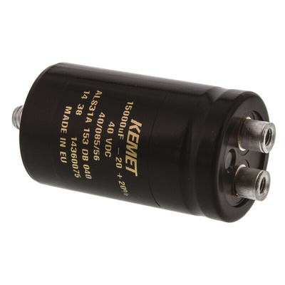 KEMET 15000μF Aluminium Electrolytic Capacitor 40V dc, Screw Terminal - ALS31A153DB040