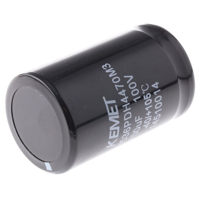 KEMET 4700μF Aluminium Electrolytic Capacitor 100V dc, Snap-In - PEH536PDH4470M3