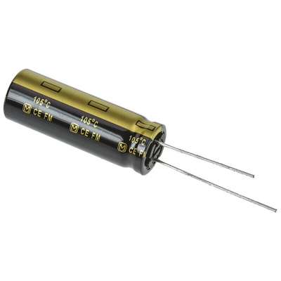 Panasonic 2200μF Aluminium Electrolytic Capacitor 25V dc, Radial, Through Hole - EEUFM1E222L