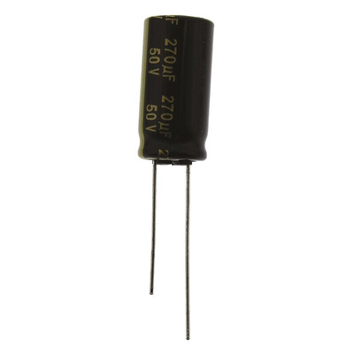Panasonic 270μF Aluminium Electrolytic Capacitor 50V dc, Radial, Through Hole - EEUFM1H271