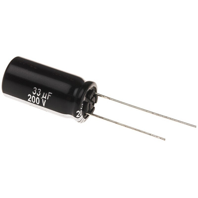 Panasonic 33μF Aluminium Electrolytic Capacitor 200V dc, Radial, Through Hole - EEUEE2D330