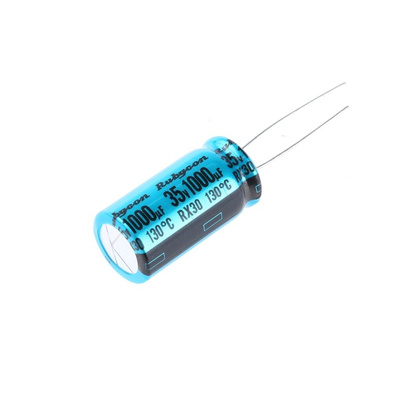 Rubycon 1000μF Electrolytic Capacitor 35V dc, Through Hole - 35RX301000M12.5X25