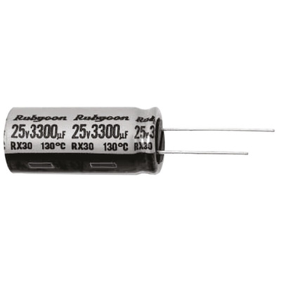 Rubycon 470μF Aluminium Electrolytic Capacitor 50V dc, Radial, Through Hole - 50RX30470M12.5X25