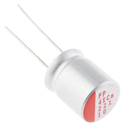 Nichicon 220μF Polymer Aluminium Solid Electrolytic Capacitor 10V dc, Radial, Through Hole - RNS1A221MDN1PH