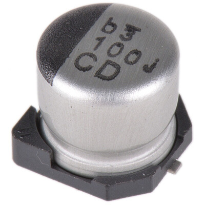 Nichicon 100μF Aluminium Electrolytic Capacitor 6.3V dc, Surface Mount - UCD0J101MCL1GS